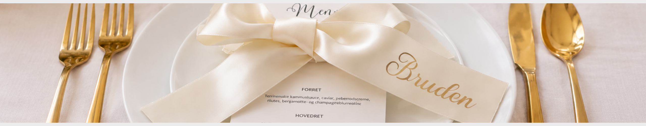 Bordkort - Silkeb�nd med navn