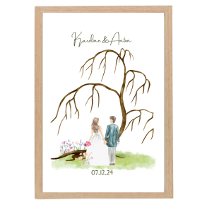 Fingertrykplakat - Brudepar - Bryllup