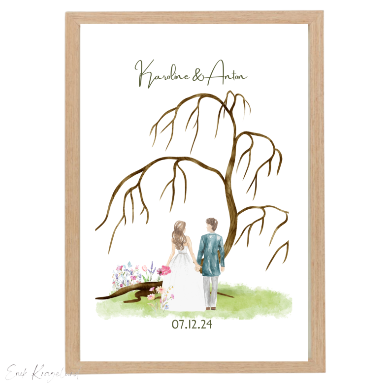 Fingertrykplakat - Brudepar - Bryllup