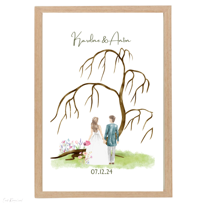 Fingertrykplakat - Brudepar - Bryllup