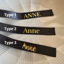 Bordkort - Silkeb�nd med tekst