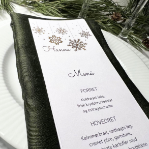 Men- og bordkort med folie af guld eller slv - Jul