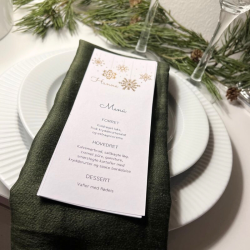 Men- og bordkort med folie af guld eller slv - Jul
