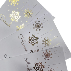 Men- og bordkort med folie af guld eller slv - Jul