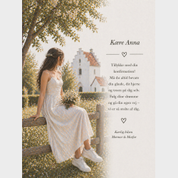 Lyk�nskningskort - Pige - Kirke