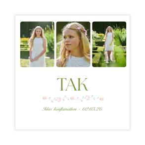 Takkekort 4 billeder - Pige