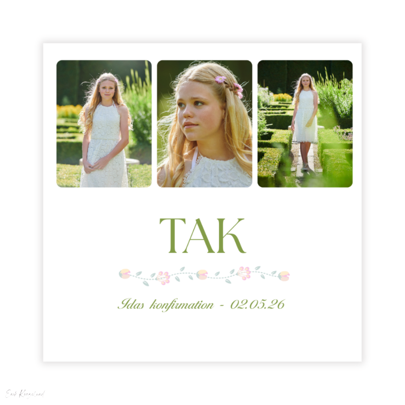 Takkekort 4 billeder - Pige