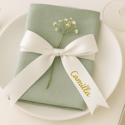 Bordkort - Silkeb�nd med tekst