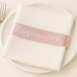 Bordkort - Silkeb�nd med tekst