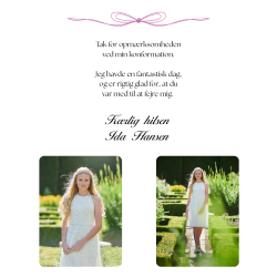 Takkekort 3 billeder - Pige