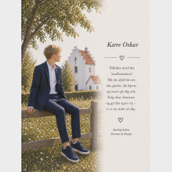 Lyk�nskningskort - Dreng - Kirke