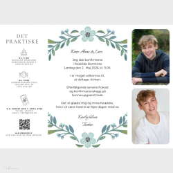 Konfirmation - Bl� krans - Dreng
