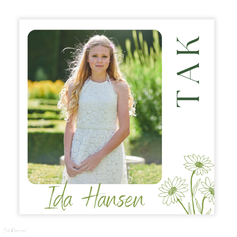 Takkekort 2 billeder - Pige