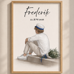 Student - Bl� siddende dreng