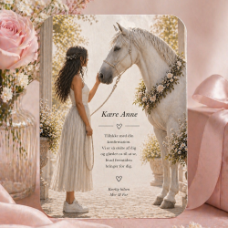 Lyk�nskningskort - Pige - Hest