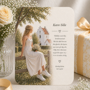 Lyk�nskningskort - Pige - Kirke
