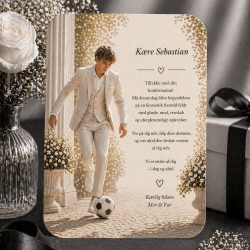 Lyk�nskningskort - Dreng - Fodbold