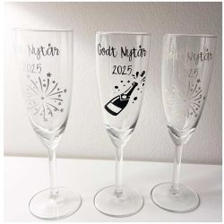 Champagneglas med glimmervinyl