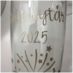 Champagneglas med glimmervinyl