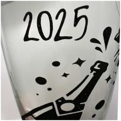 Champagneglas med glimmervinyl
