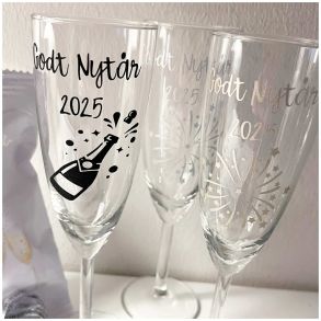 Champagneglas med glimmervinyl