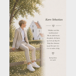 Lyk�nskningskort - Dreng - Kirke