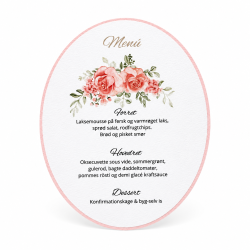 Men�kort - Oval rose