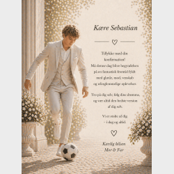 Lyk�nskningskort - Dreng - Fodbold