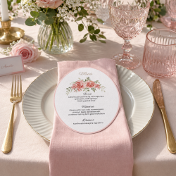 Men�kort - Oval rose