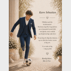 Lyk�nskningskort - Dreng - Fodbold