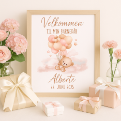 Velkomstbillede til pige - A3