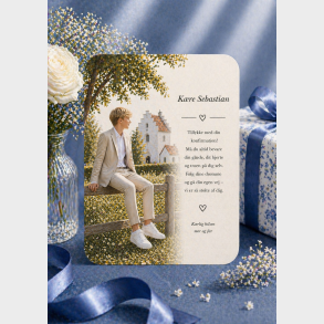 Lyk�nskningskort - Dreng - Kirke