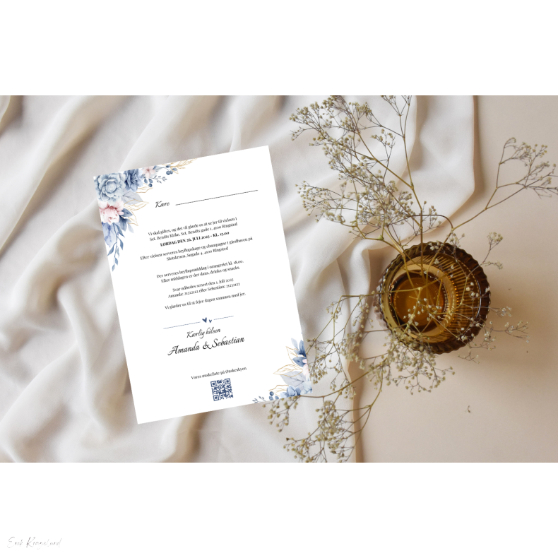 Bl blomst - A5 - Digital invitation