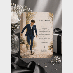 Lyk�nskningskort - Dreng - Fodbold