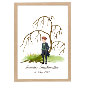 Fingertrykplakat - Dreng -Konfirmation - Manga