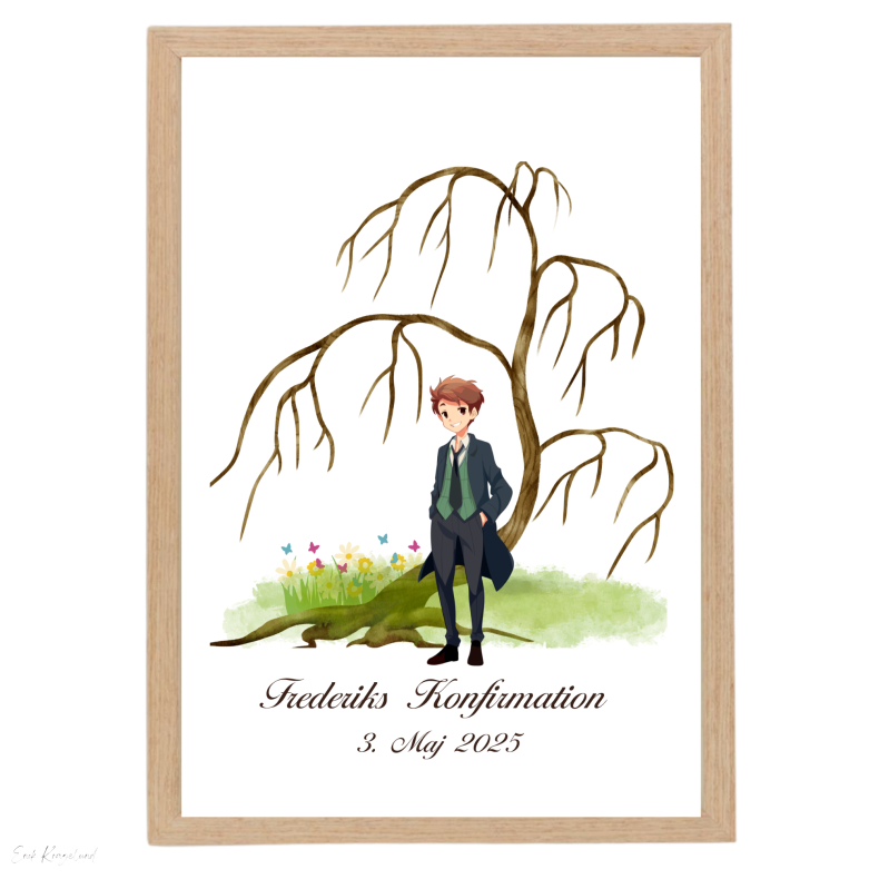 Fingertrykplakat - Dreng -Konfirmation - Manga