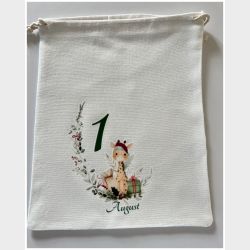 Adventskalender - Bomuldsposer med motiv og navn
