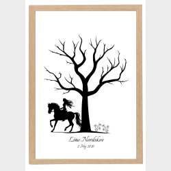 Fingertrykplakat - Pige rytter 2 -Konfirmation