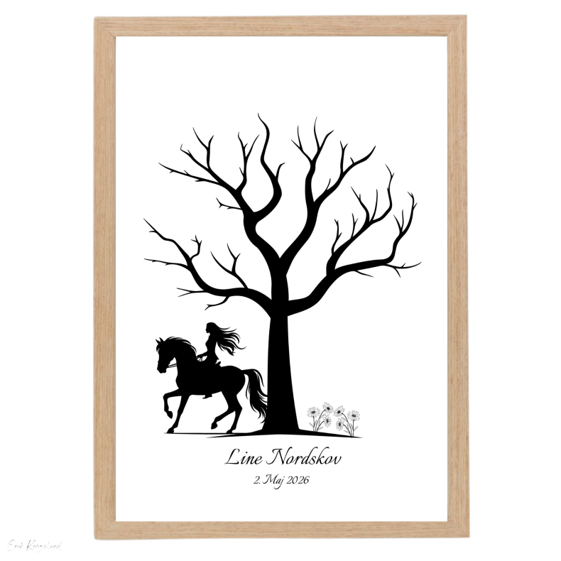 Fingertrykplakat - Pige rytter 2 -Konfirmation