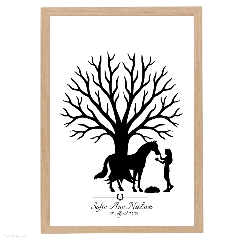 Fingertrykplakat - Pige rytter -Konfirmation