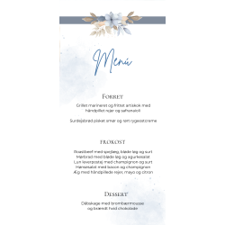 Bryllup - Menkort Bl blomst