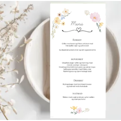 Bryllup - Menkort Sommerblomst