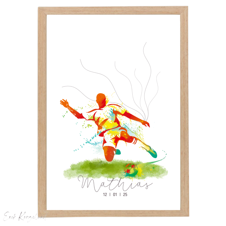 Fingertrykplakat - Fodboldspiller - Konfirmation