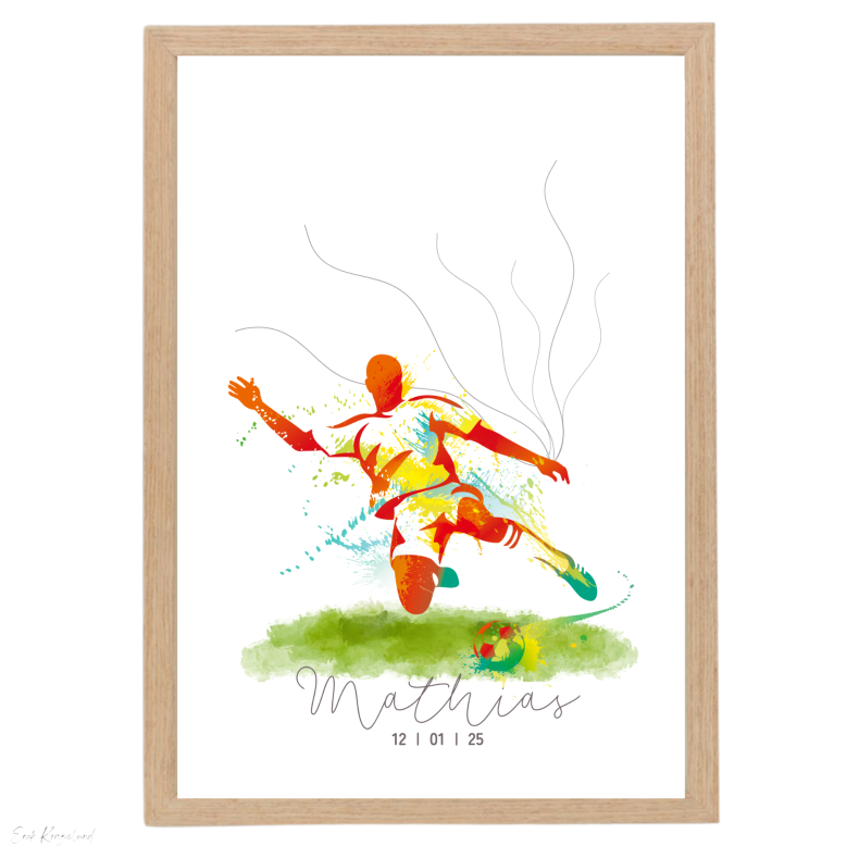 Fingertrykplakat - Fodboldspiller - Konfirmation