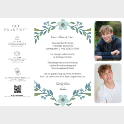 Konfirmation - Bl� krans - Dreng