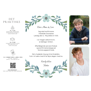 Konfirmation - Bl� krans - Dreng
