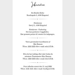 Elegant bryllupsinvitation