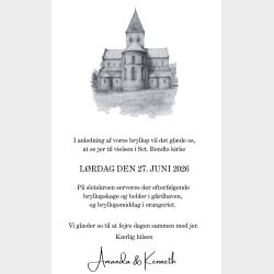 Elegant bryllupsinvitation