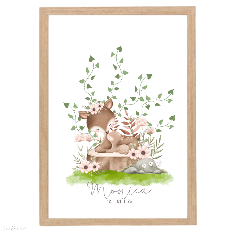 Fingertrykplakat - Pige Bambi - Barnedb