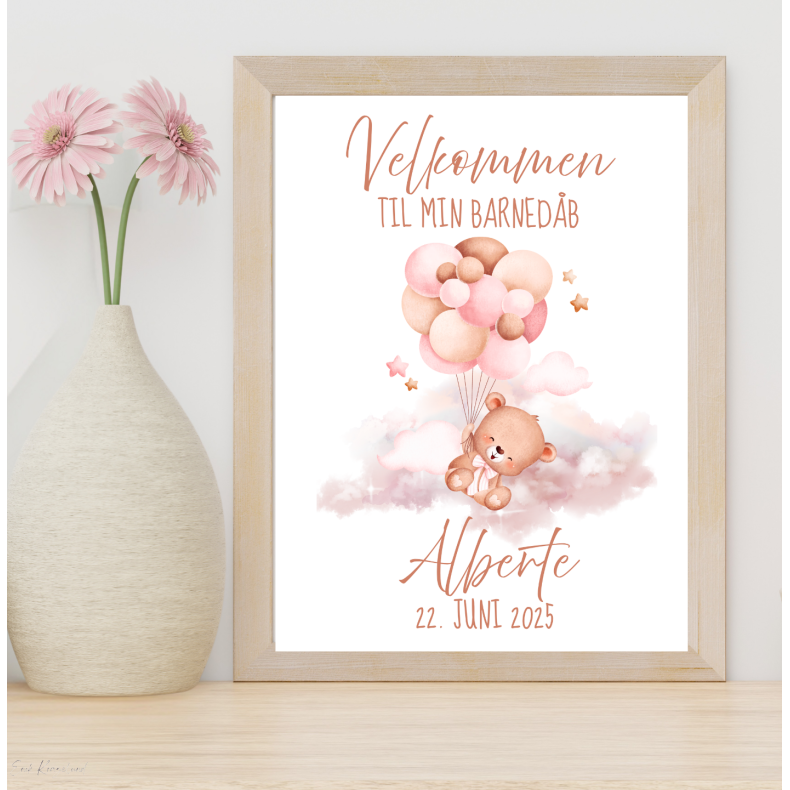 Velkomstbillede til pige - A3